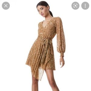 Alice + Olivia Gold Sequin Dress